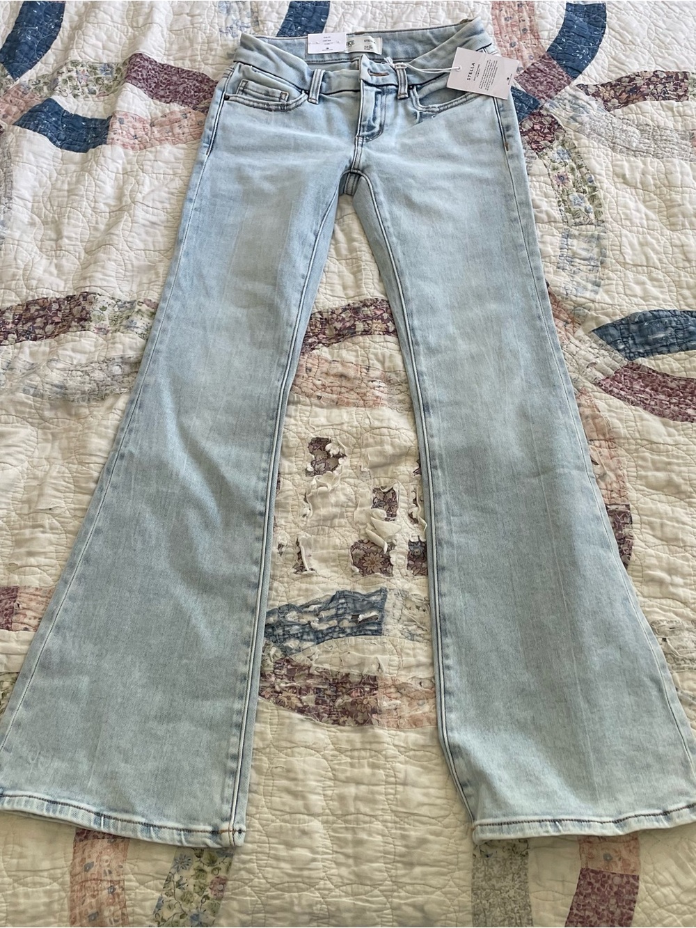 BKE Light Wash Flare Jeans - Pale Blue High-Rise Wide Leg